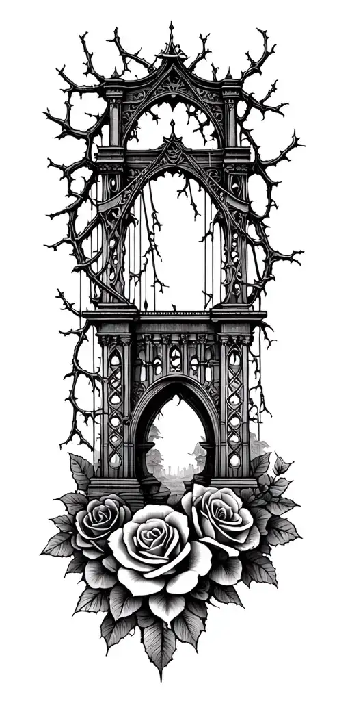 Thornes Vines Strangling Add Roses And Bridge Bridge Made Of Thornes