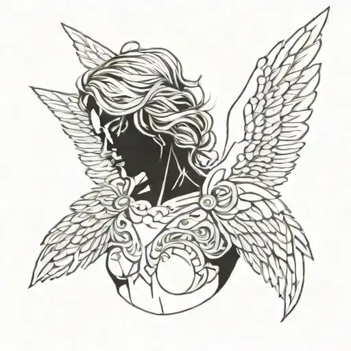 An Angel With Wings Made Of Tattoo Needles