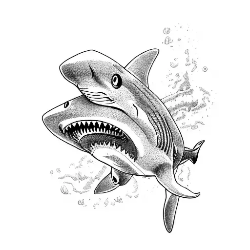 Shark With Drawings Inside