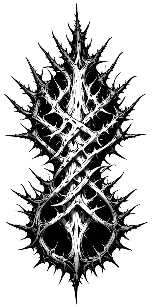 Thorns Growing And Strangling Constricting Sharp Long Pointed Thorns