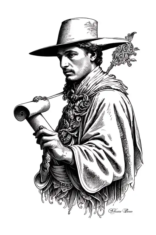 Te Lawrence Holding A Scroll