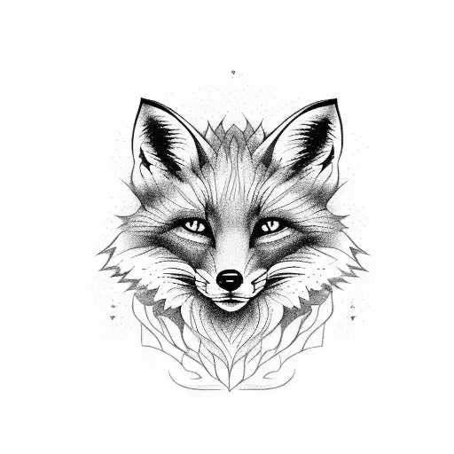 Fox Combined With Typical Japanese