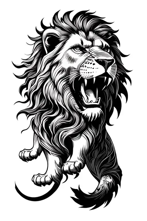 Lion Roar And Samoan Tattoo Sleeve Inspired