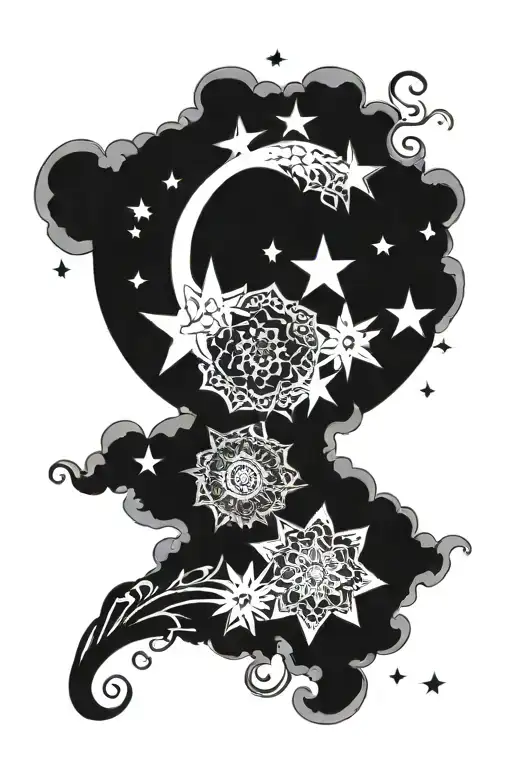 Moon Boho Stars Forming