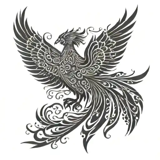 Incorporate Circuit Board Patterns Into A Fiery Phoenix Design