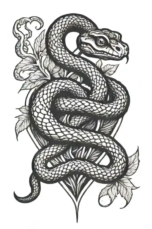 Snake Wrapped Evenly Around Heart