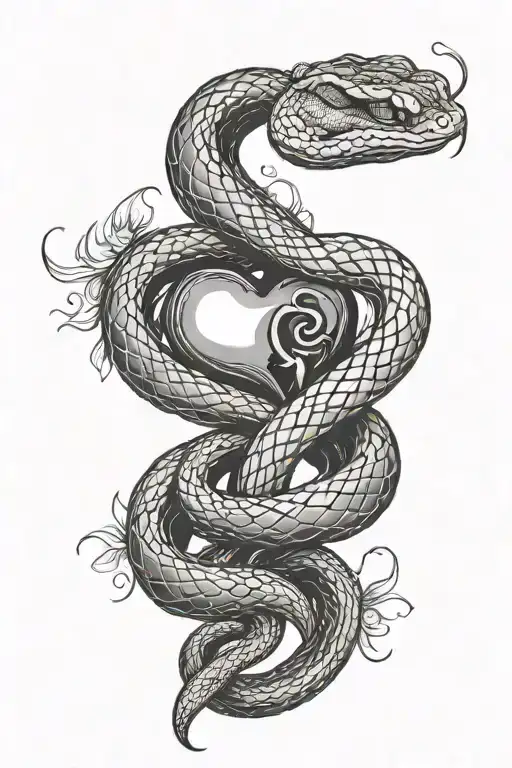 Snake Wrapped Around Heart