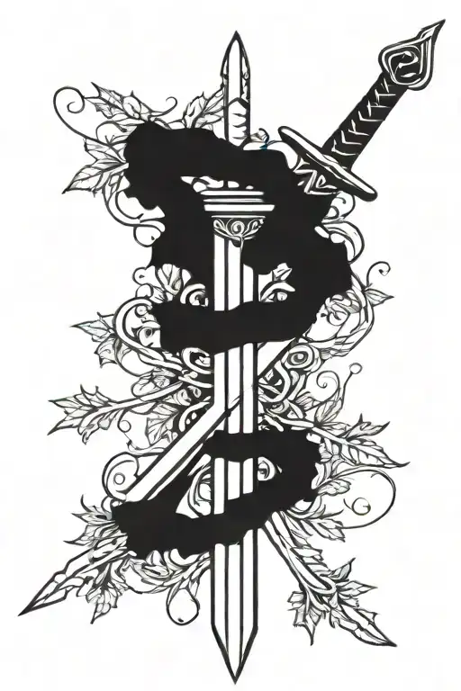 Sword With Vines Around It