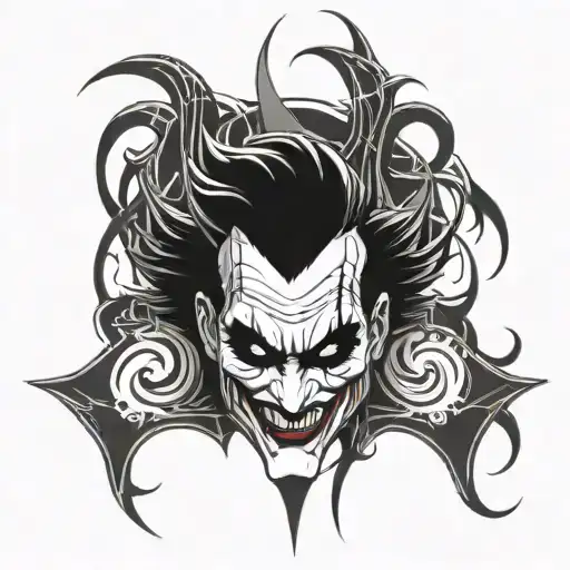 A Tattoo Model Of The Kali Linux Logo For The Forearm Area And The Look Of The Joker