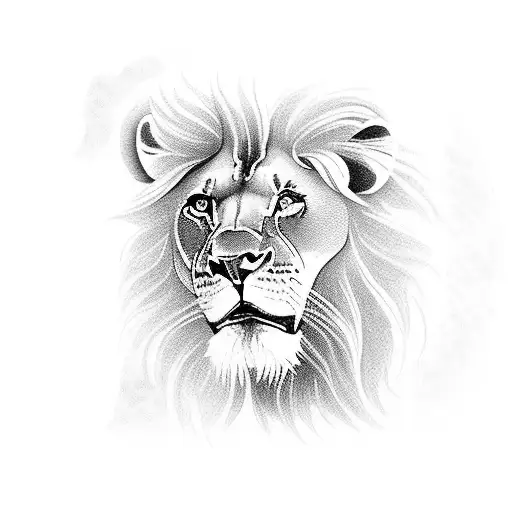 Male Lion And Lion Cub