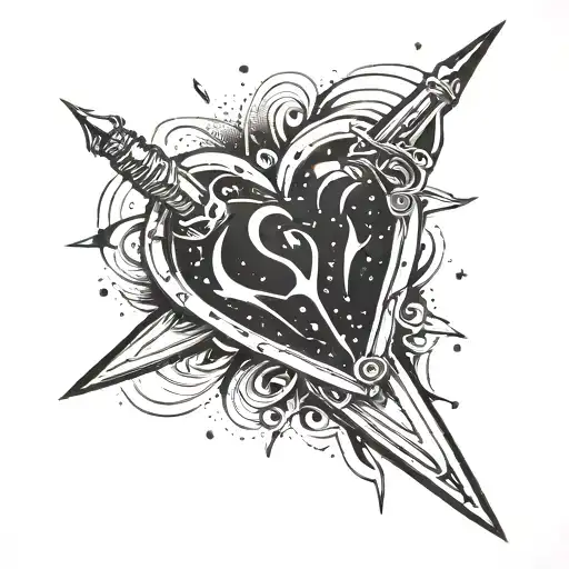 A Dagger Piercing Through A Galaxy Heart