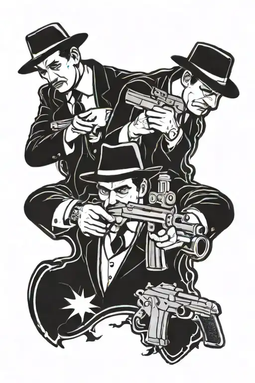 Mafia Boss With Guns Money Drugs