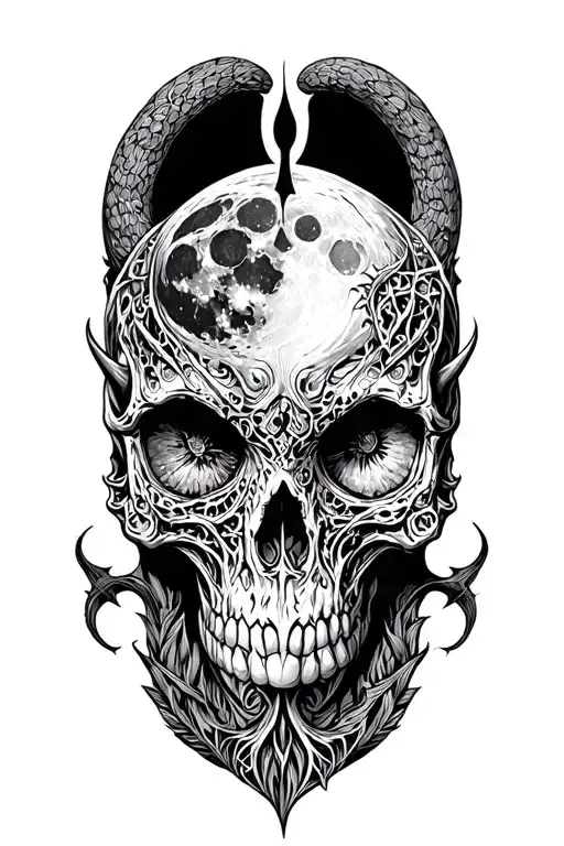 Moon Demon Skull