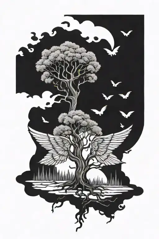 Wing Tree With 14 Wings Spread