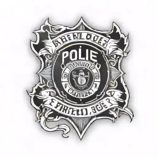 A Stylized Police Badge Incorporating Armaya's Name