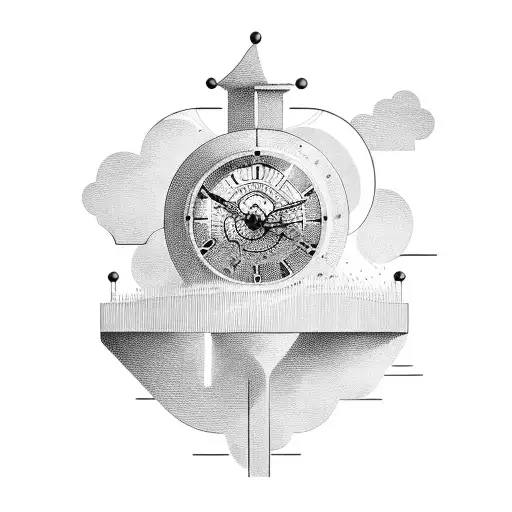 Staircase To A Brocken Clock