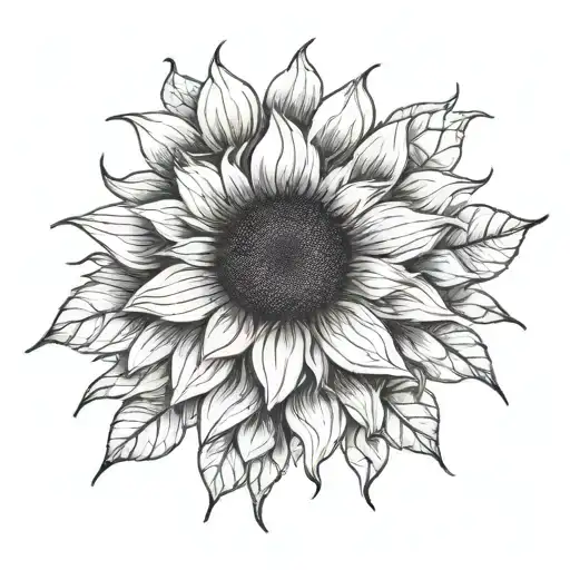 Sunflower Tattoo On Back Of Hand