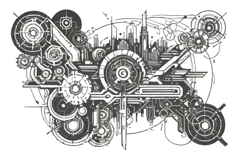 Retro Futurism Symbol Cyber Punk Printstream