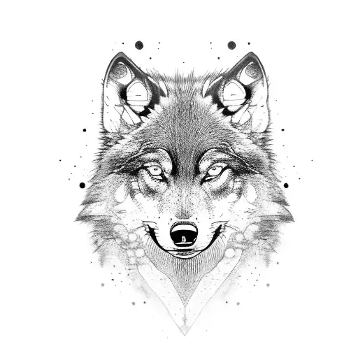 A Dark Wolf With Green Eyes