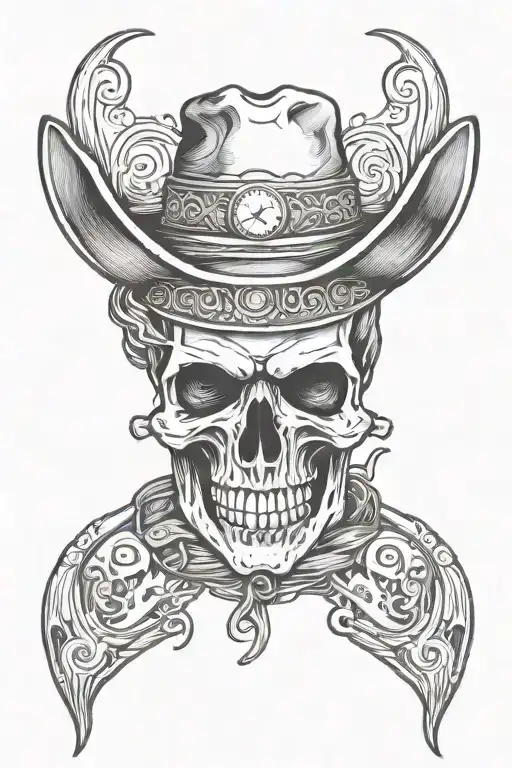 Western Outlaw Skull Cowboy