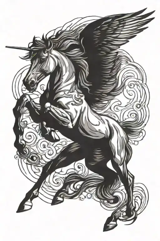 Horse Like Pegasus Galloping Horse