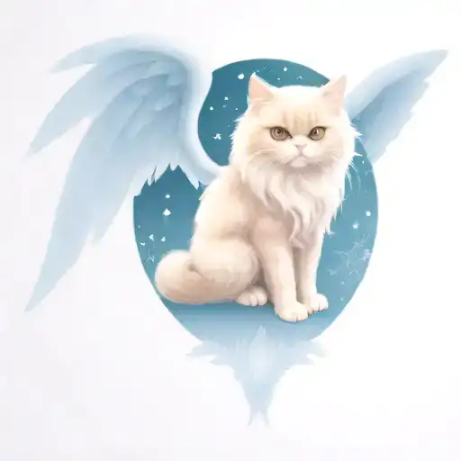 Persian Cat With Angel Wings