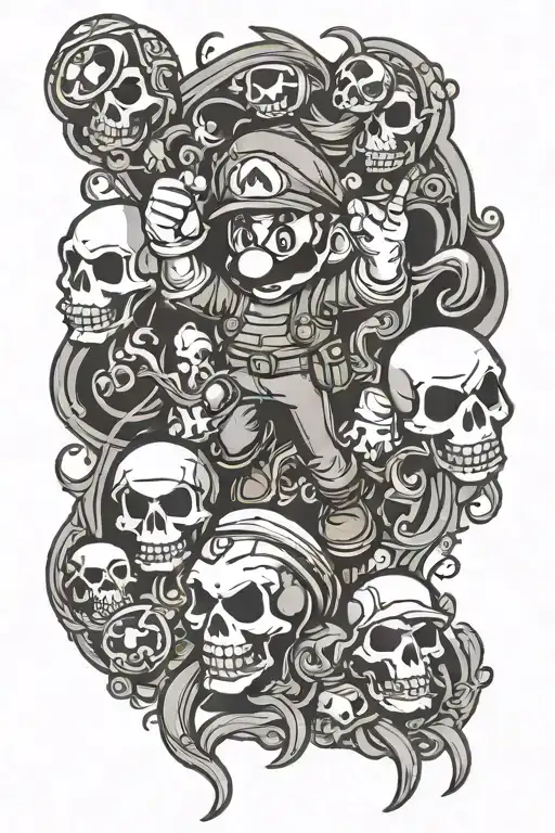Mario And Skull For Legs