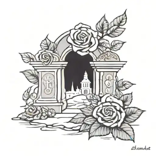 Graveyard With Rose