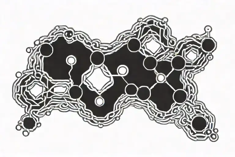 Chemical Structure Of Caffeine Molecule Intertwined With Celtic Knotwork Design