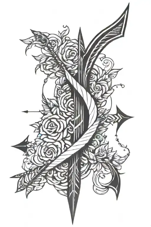 Elegant Arrow Design Combined With Symbols For Strength Inspired