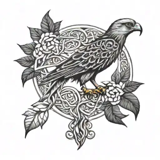 Polish Falcon Celtic Tree Of Life