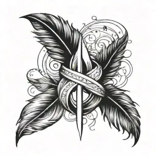 Feather Infinity Symbol Intertwined