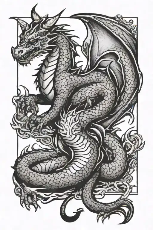 Dragon And A Cat Sitting