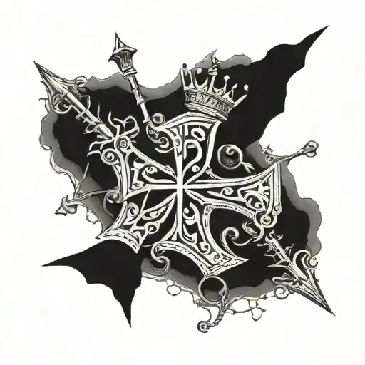 Incorporate The Crusader Cross Symbol With A Portrait Of King Baldwin Iv