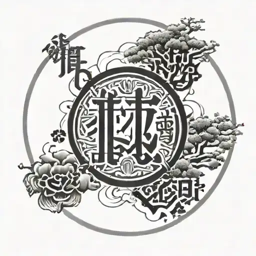Enzo Circle With The Word Family In Japanese Kanji In The Center
