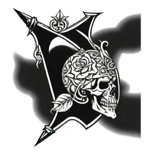 Skull Viking Rose Ship Rudder
