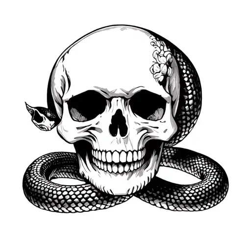 Skull With Snake Through Its Head