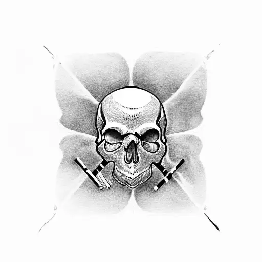 Skull With A Cigarrette