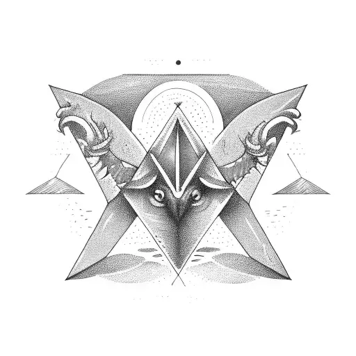 Triangle With A Bottomless Ocean And Baphomet