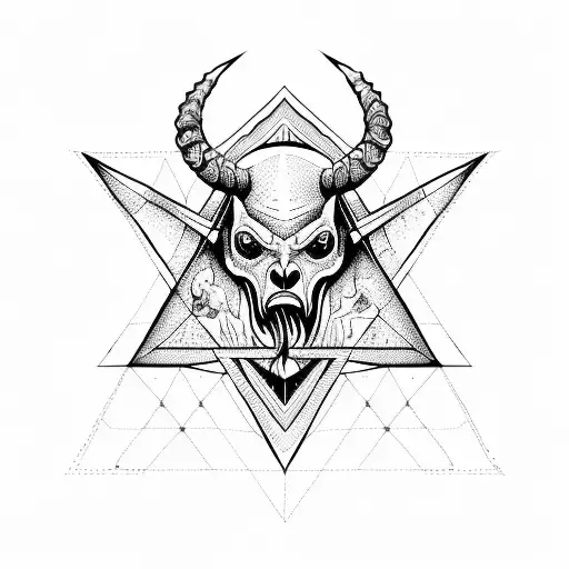 Triangle With A Bottomless Ocean And Baphomet