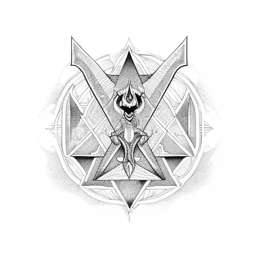 Triangle With A Bottomless Ocean And Baphomet