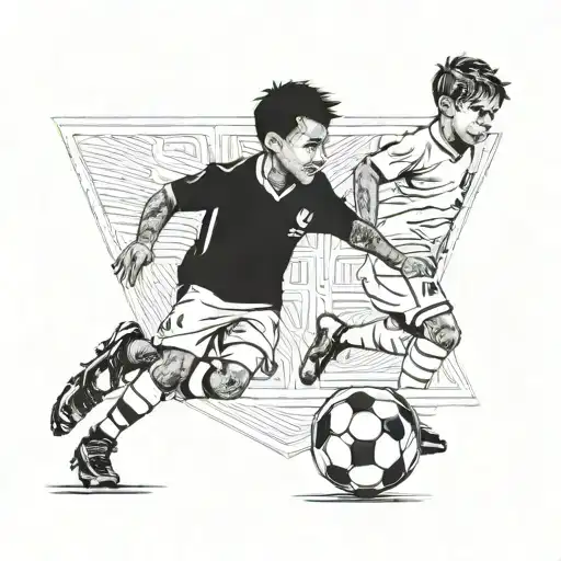 Child Admiring Neymar Jr While Playing Football