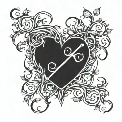 A Heart-shaped Thorn Vine With Kaitlyn's Initials Woven Into The Design