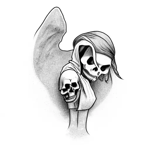 The Grim Reaper Holding A Najed Woman