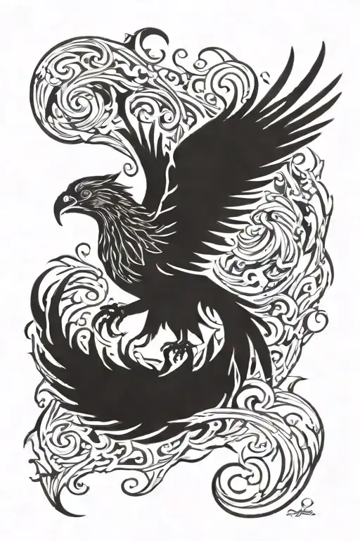 Phoenix Rising From The Flames All