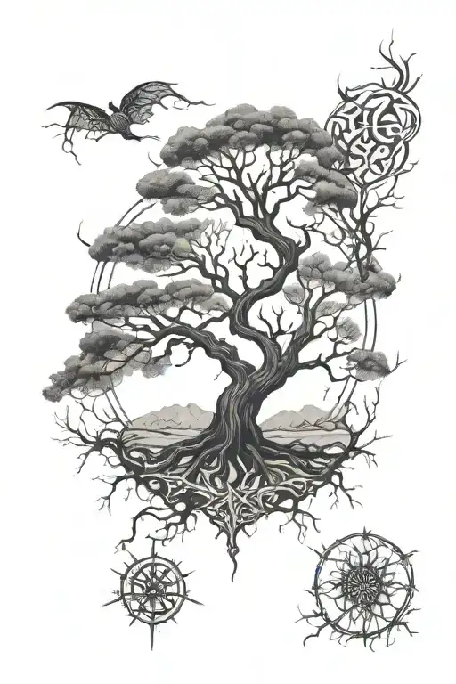 Dead World Tree And Tree Of Life