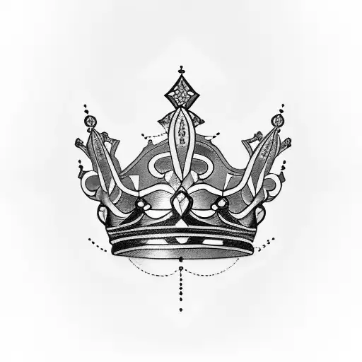 Submissive Tattoo Of A Queens Crown With Katarina Written Underneath It