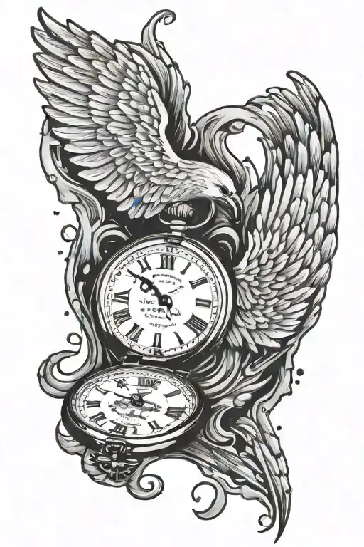 A Pocket Watch Melting With Some Wing Attached