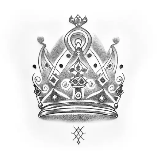 Submissive Tattoo Of A Queens Crown With Katarina Written Underneath It