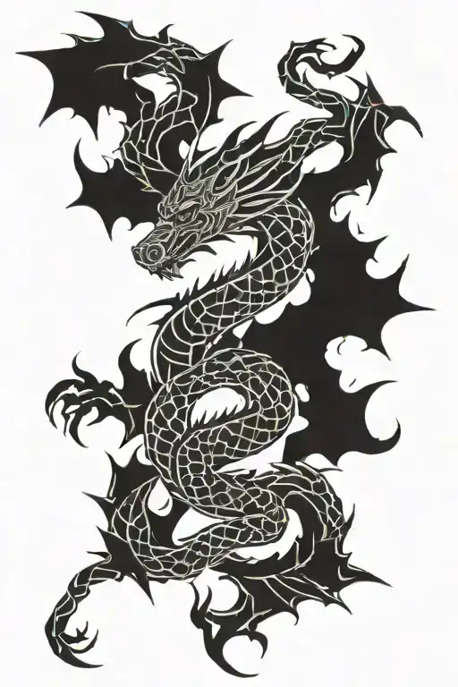 Geometric Dragon Intertwined